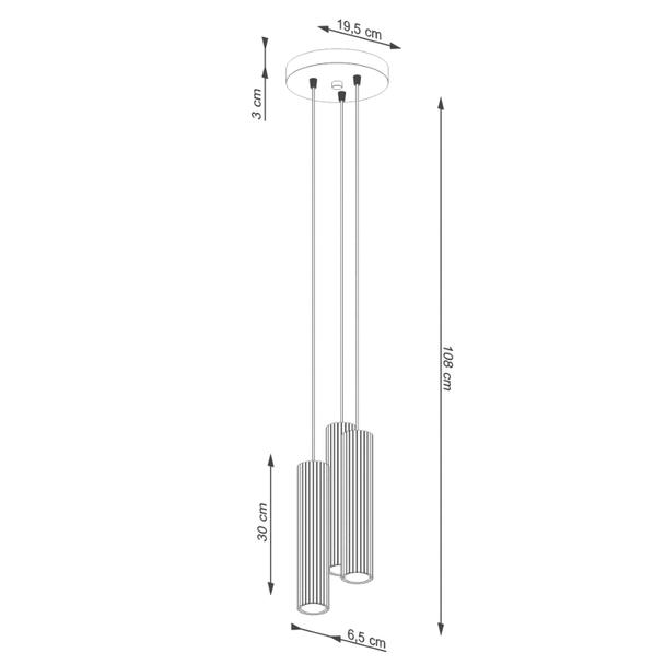Sollux Lampa wisząca KARBON 3P beżowy SL.1595