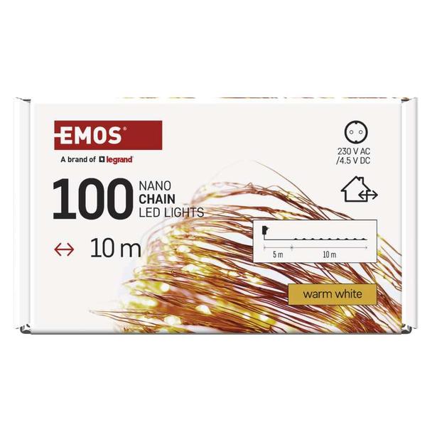 Lampki choinkowe łezki 100 LED 10m ciepła biel timer IP44 miedziany przewód D3AW02 EMOS