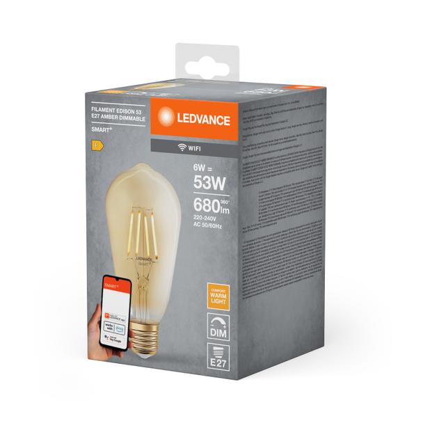 Lampa LED SMART WF E55D 6W/824 230VFilament szkło przezroczysteGDE27FS1LEDV