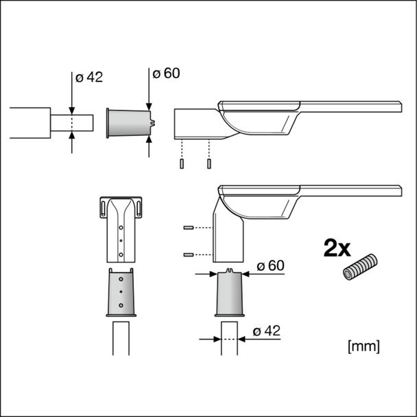 Przejściówka do oprawy STREETLIGHT FLEX REDUCTION 60 do 42mm ALW