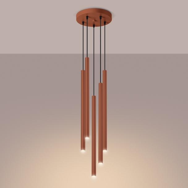 Sollux Lampa wisząca PASTELO 5P ochra czerwona SL.1528