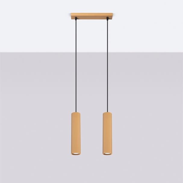 Sollux Lampa wisząca KARBON 2 złoty SL.1555