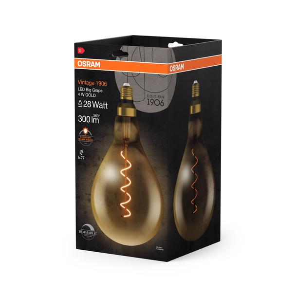 Lampa LED Vintage 1906 CL A160 Filament szkło przezroczyste GOLD 28 dim 5W 820 E27