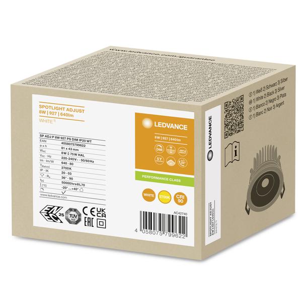 Oprawa SPOT ADJ P 8W 927 PS DIM IP20 WT