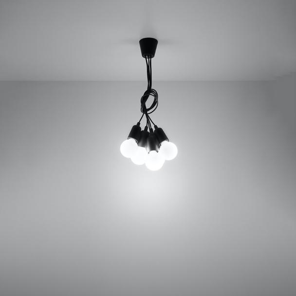 Sollux Lampa wisząca DIEGO 5 czarna SL.0574