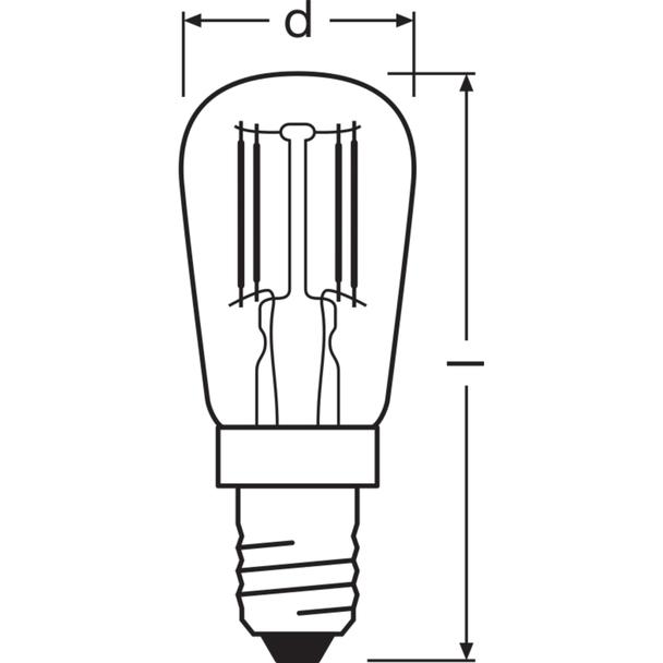 LAMPA LED SPECIAL T26 25 CL 2,8W/865 230V Filament szkło przezroczyste E14