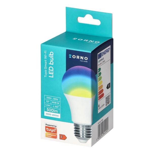 Żarówka LED 5,5W E27 500 lm RGB+W, Tuya Smart Wi-Fi OR-SH-17901 ORNO