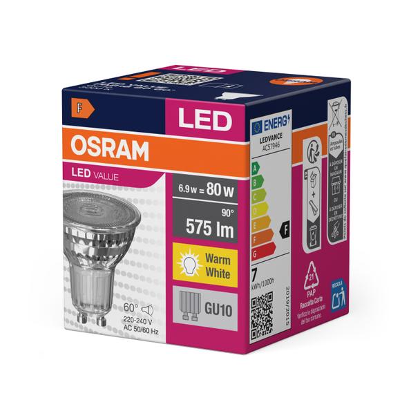 Lampa LED VALUE non-dim PAR16 80 60° 6,9W 830 GU10