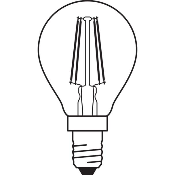 Lampa LED Vintage 1906 CL P Filament szkło przezroczyste GOLD 35 non-dim 4W 825 E14