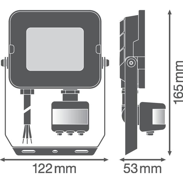 Naświetlacz FLOOD COMPACT SENSOR V 20W 840 SYM 100 black