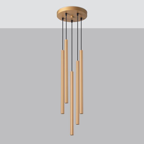 Sollux Lampa wisząca PASTELO 5P złota SL.1174