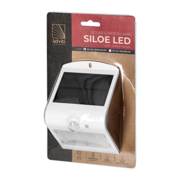 SILOE LED 1,5W, lampa solarna z czujnikiem ruchu 120st, 190lm, IP65, 4000K, 1200mAh, podwójne źródło AD-SL-6083WLR4 ORNO