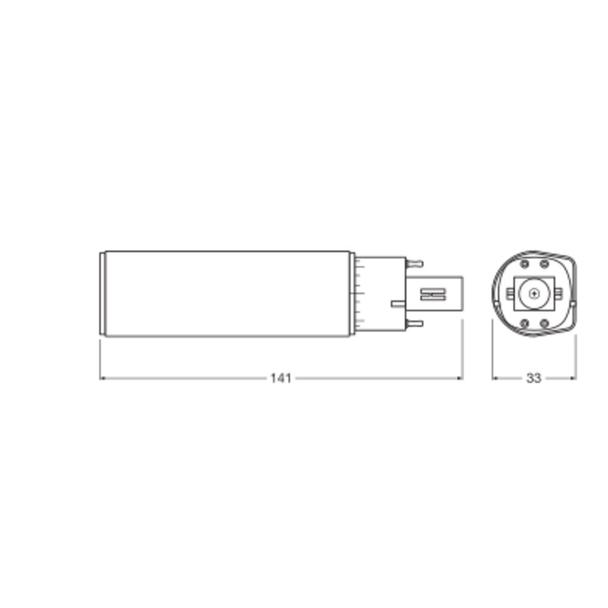 Lampa DULUX D E LED FR 18 ECG, AC mains 7W 830 G24q-2