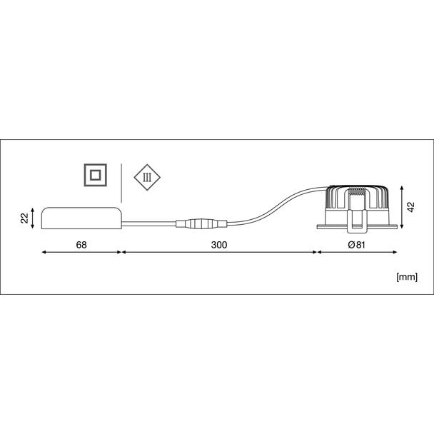 Oprawa SP FP FIX P 8W 927 PS DIM IP65 WT