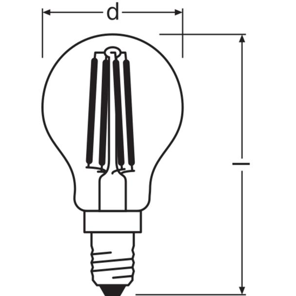 Lampa LED BASE Classic P40 4W/827 230V Filament szkło przezroczyste E14 FS3 OSRAM