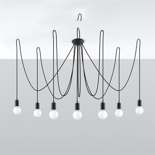 Sollux Żyrandol EDISON 7 czarny SL.0372