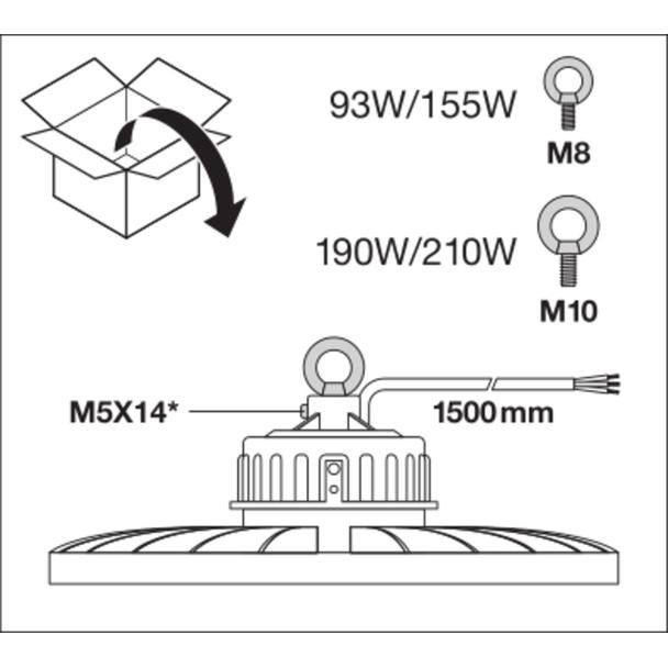 Oprawa HIGH BAY LED ALU REFLECTOR 93W