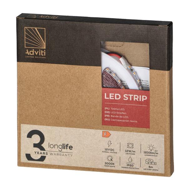 Taśma LED 12V Samsung chipset 2835 120L/m 12W/m IP20 3000K 5m AD-TL-6492L3 ORNO