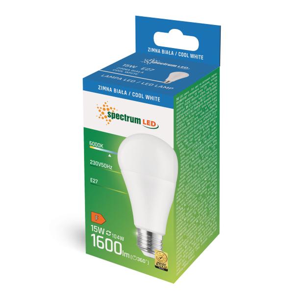 LED GLS  E-27 230V 15W CW SPECTRUM