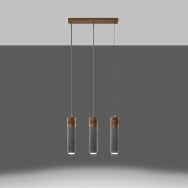 Sollux Lampa wisząca ZANE 3 szara SL.0967