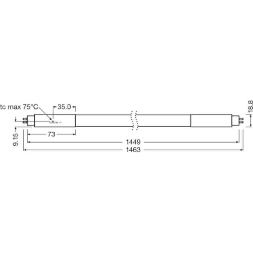 Tuby LED T5 HO 80 1449mm AC 37W 830