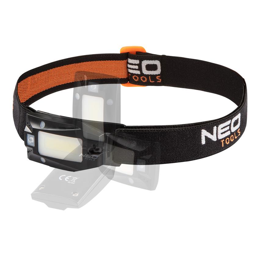 Latarka czołowa akumulatorowa USB 180 lm COB LED + czujnik ruchu NEO GTX 99-069 GTX Poland