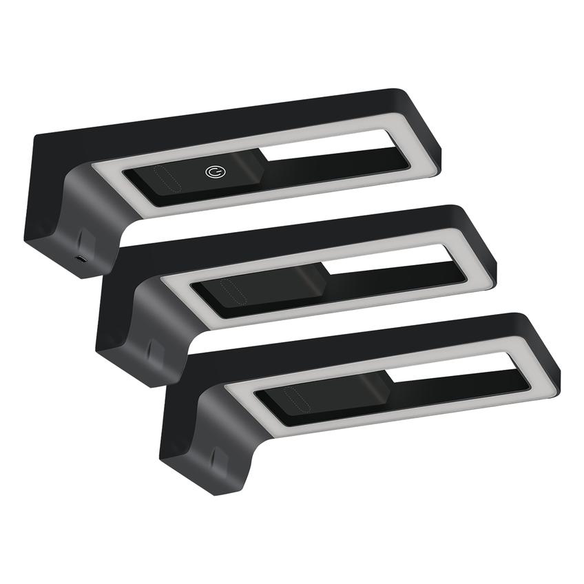 ARTUS zestaw 3 lamp podszafkowych LED, 3x3W, 3x225lm, 4000K, z włącznikiem dotykowym i USB, czarne AD-OM-6475L4/B ORNO