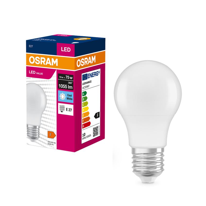 Żarówka LED A75 E27 10W = 75W 1055lm 4000K Neutralna 200° VALUE CLASSIC Osram