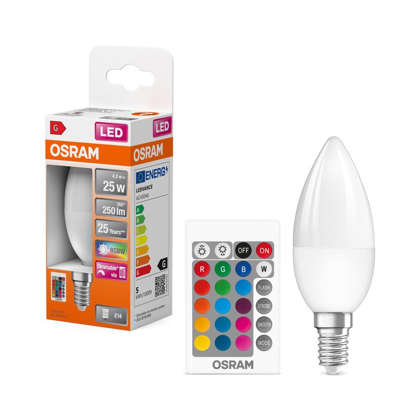 Lampa LED STAR+ CL B RGBWFR 25 dimmable via remote control 4,5W 827 E14