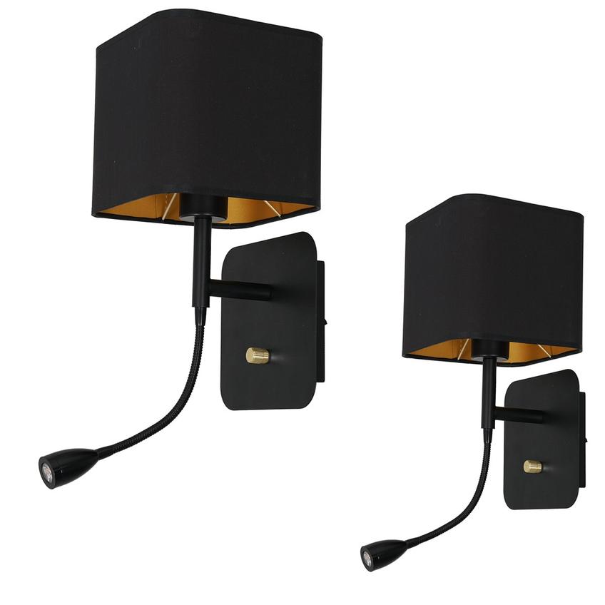 kinkiet Napoli E27 + LED 1W 90lm 4000K czarno/złoty ML6366 Milagro