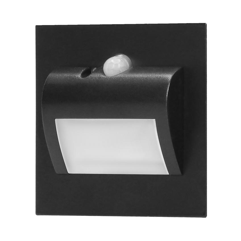 DRACO LED NEW 1,5W, oprawa schodowa podtynkowa, 12VDC, 30lm, 3000K, czarny, czujnik ruchu i zmierzch AD-OS-6164LR3/B ORNO