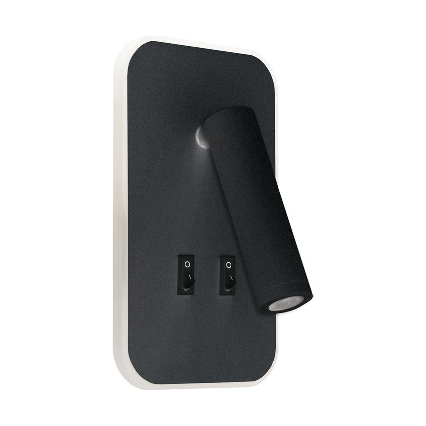 Kinkiet ruchomy oprawa z ruchomym kloszem LED OTELLO 6W+3W BLACK 04031 IDEUS