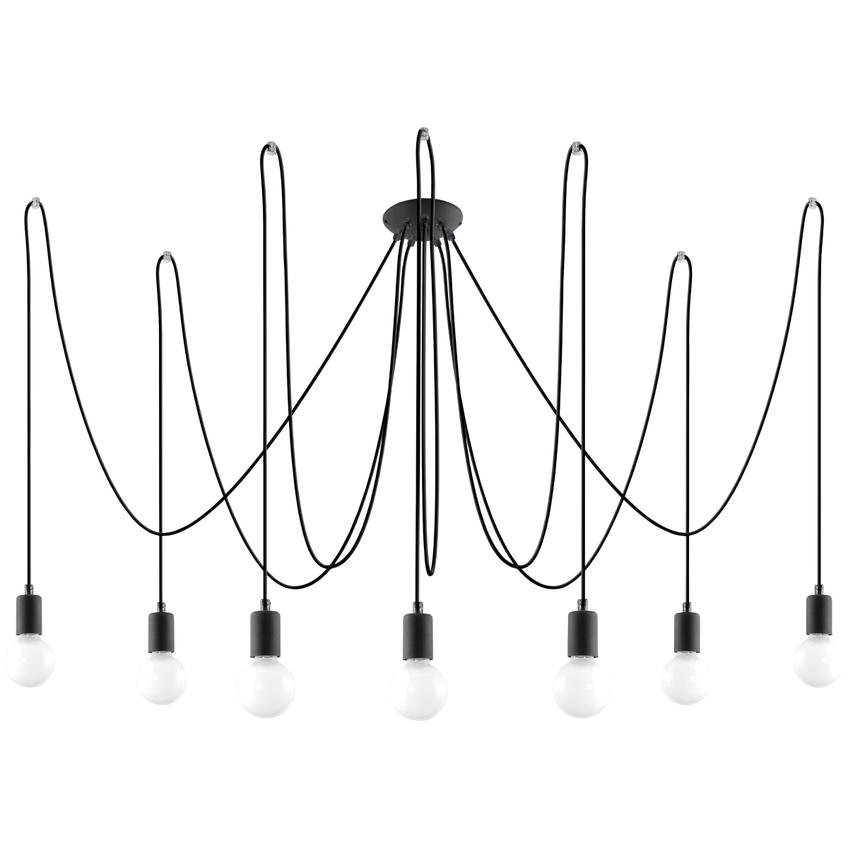 Sollux Żyrandol EDISON 7 czarny SL.0372