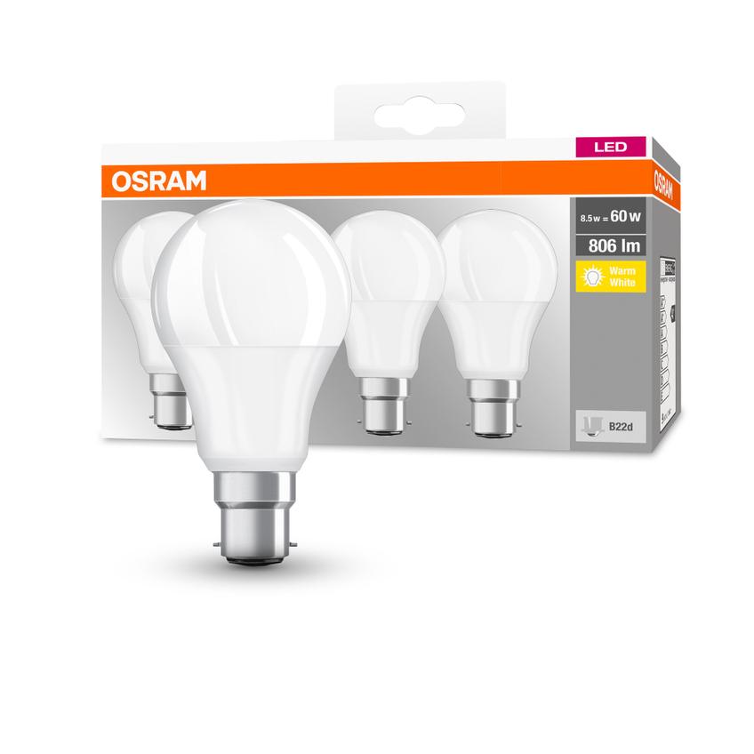 Lampa LED BASE Classic A60 8,5W/827 230V plastik B22D FS4 OSRAM