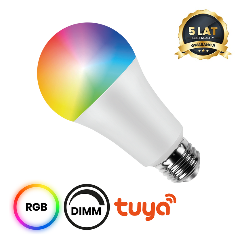 Żarówka LED WiFI A60 8W E27 Smart Tuya RGB+CCT+DIM EKSM6659 Milagro
