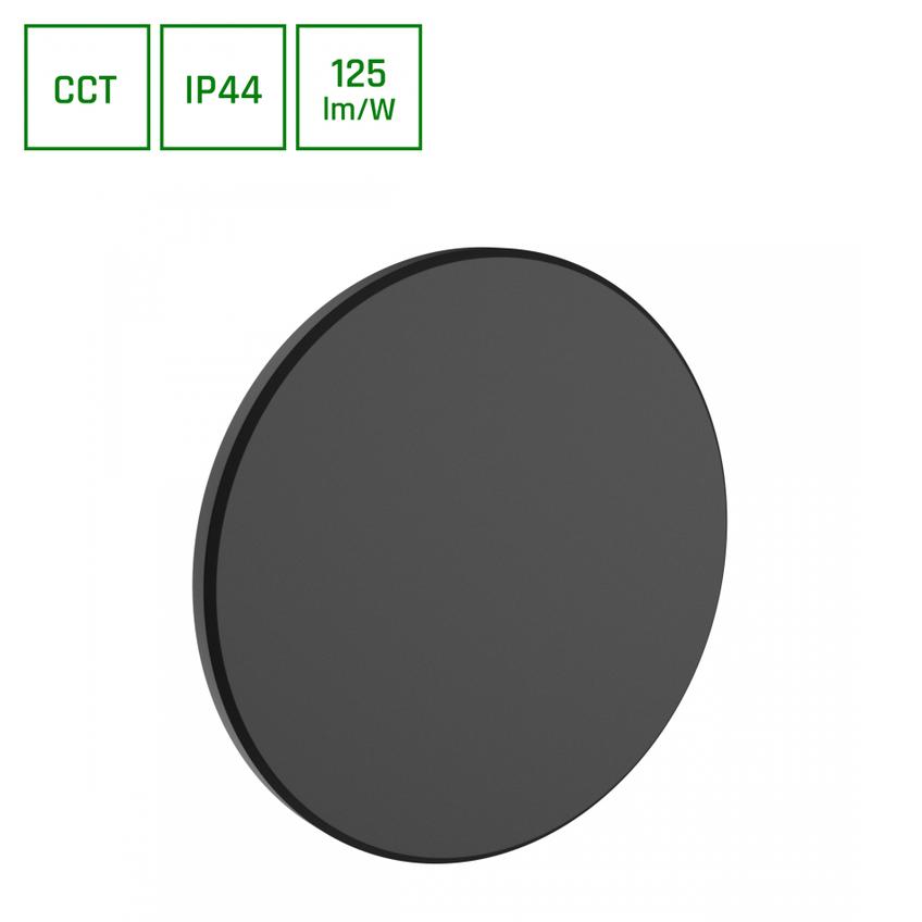 Kinkiet oprawa ścienna PIATTA 12W CCT 230V IP44 180x47MM CZARNY OKRĄGŁA ELEWACYJNA Spectrum LED