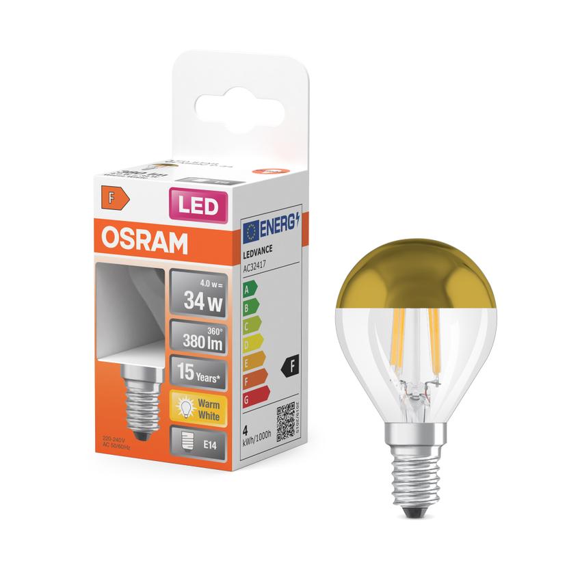 Lampa LED STAR CL P Filament szkło przezroczyste Mirror Gold 37 non-dim 4W 827 E14