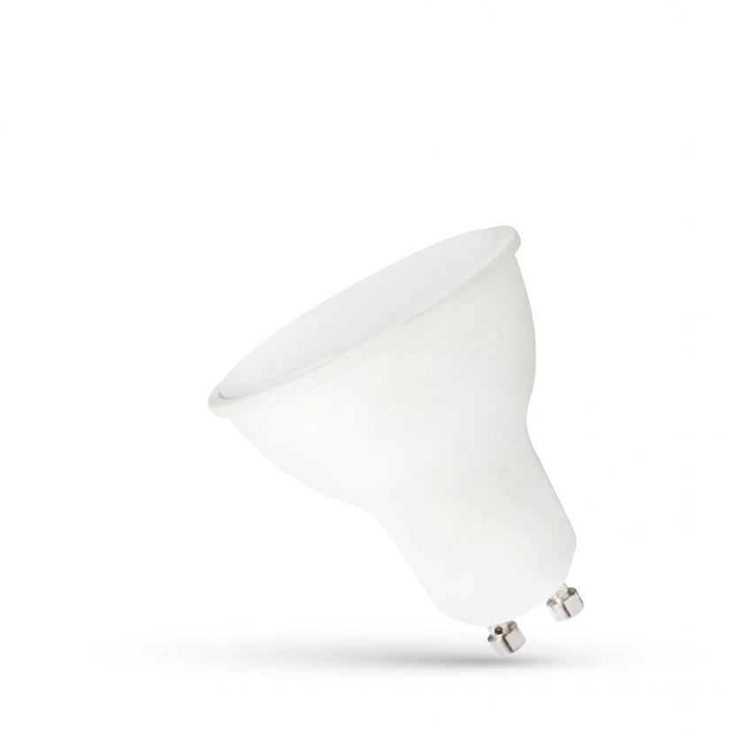LED GU10 230V 7,5W SMD CW z MLECZNĄ SZYBKĄ białaplastikowa SPECTRUM
