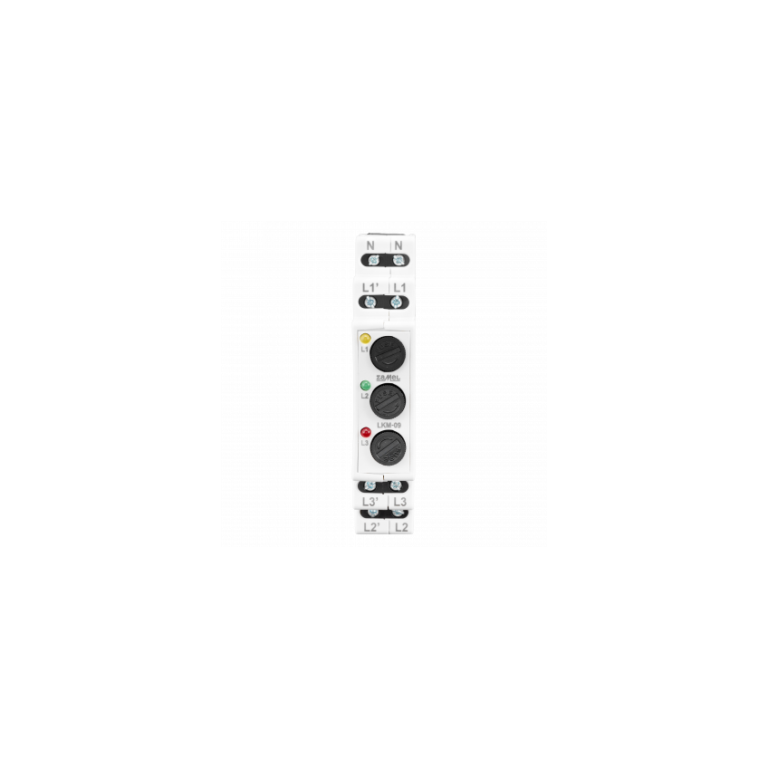 Lampka modułowa LED Wskaźnik zasilania z zabezpieczeniem bezpiecznikowym 3x230V LKM-09-40 EXT10000318-WUN ZAMEL
