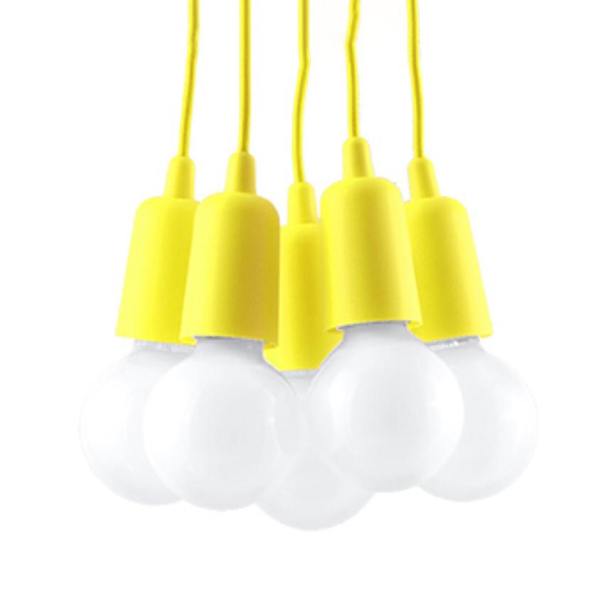 Sollux Lampa wisząca DIEGO 5 żółta SL.0580