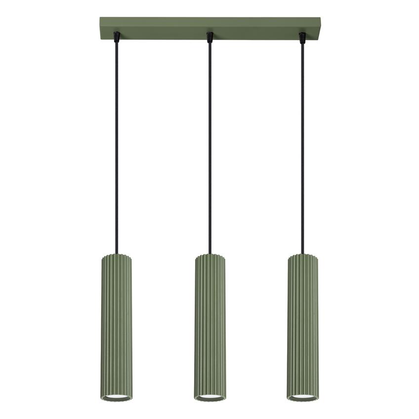 Sollux Lampa wisząca KARBON 3L zielona oliwka SL.1613