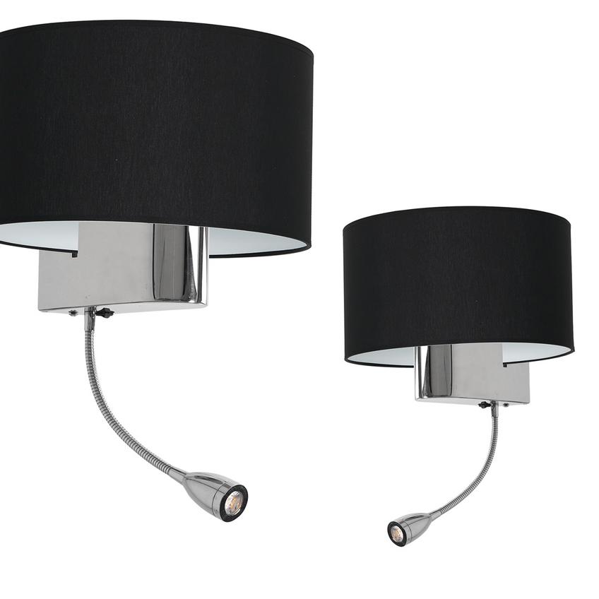 kinkiet Casino E27 + LED 1W 4000K czarny/chrom ML6378 Milagro
