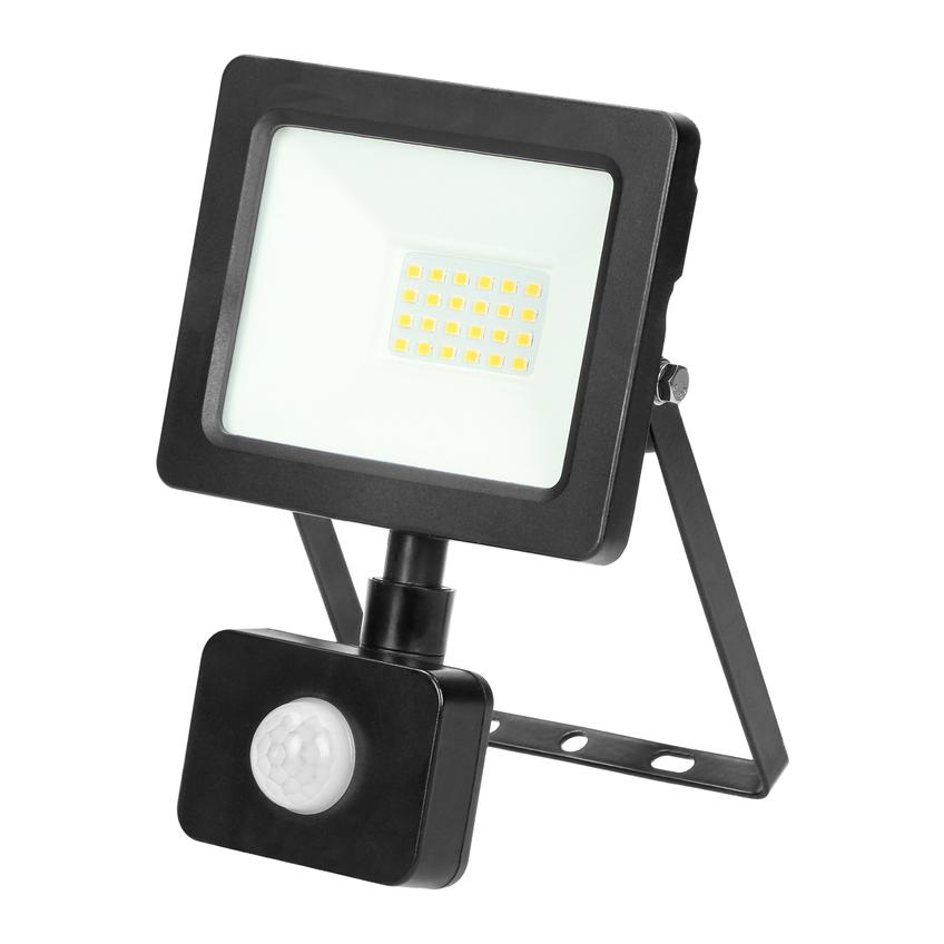 ALLED 20W Naświetlacz LED z PIR, 1600lm, IP44, 4000K, Alu+szkło FL/R-1 ORNO