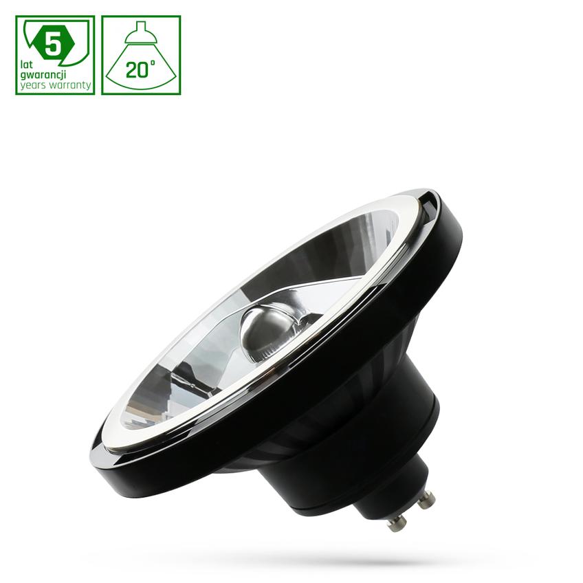 LED AR111 GU10 230V 10W SMD 20st WW BLACK SPECTRUM