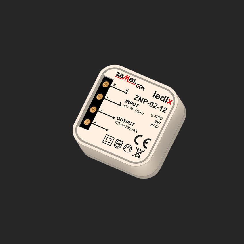 Zasilacz LED dopuszkowy 12V DC 2W ZNP-02-12 LDX10000026 LDX10000026-WPL ZAMEL