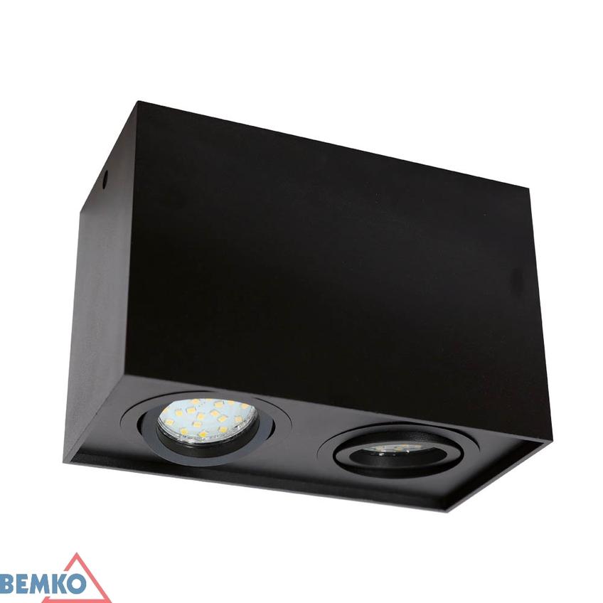 Oprawa nasufitowa punktowa ORTAL regulowana 182x96 2x GU10 max. 2x50W czarna C23-DLO-AS-GU10-250-BL BEMKO