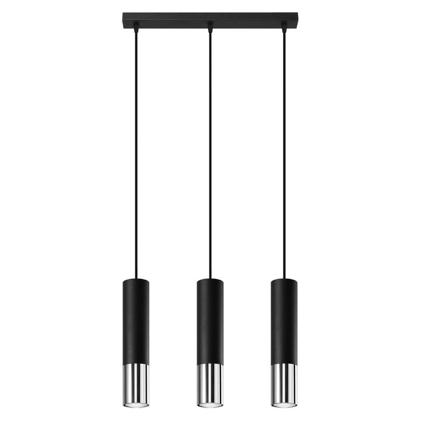 Sollux Lampa wisząca LOOPEZ 3L czarny/chrom
