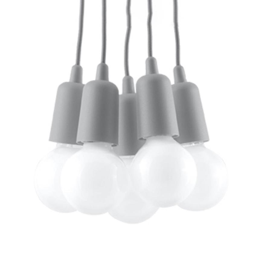 Sollux Lampa wisząca DIEGO 5 szara SL.0577