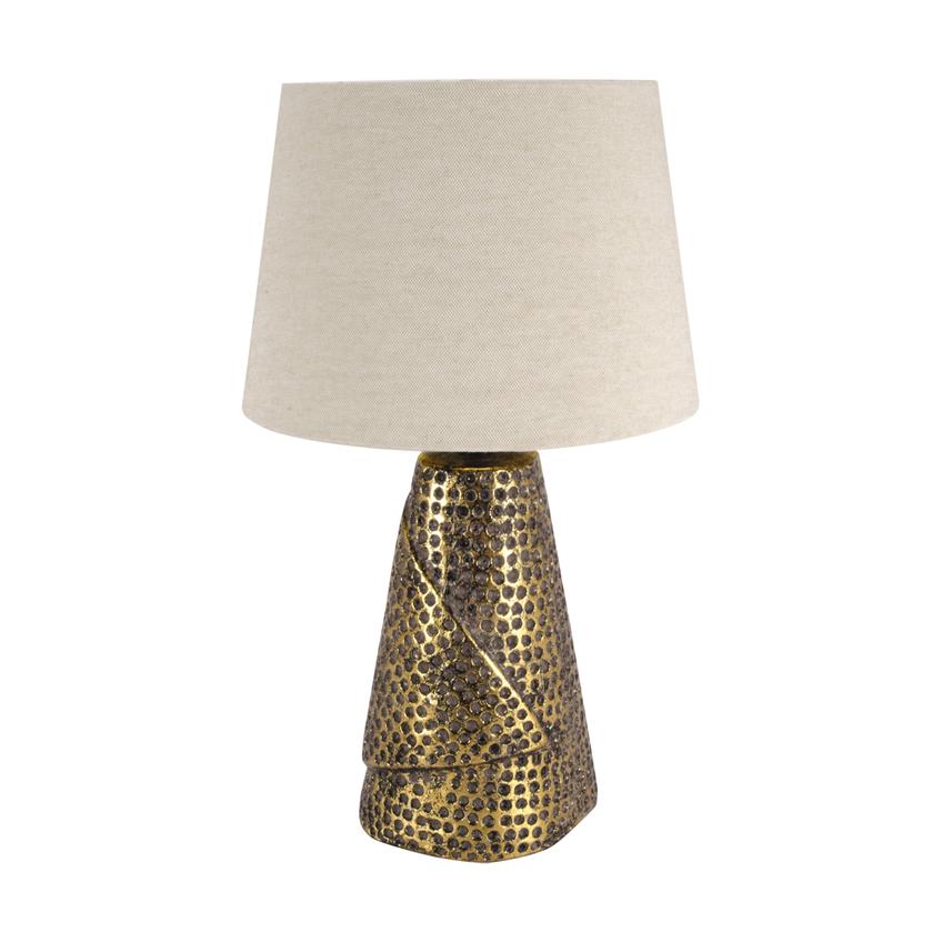 Lampka stołowa MAGDA E27 złoto/beżowa 03963 IDEUS