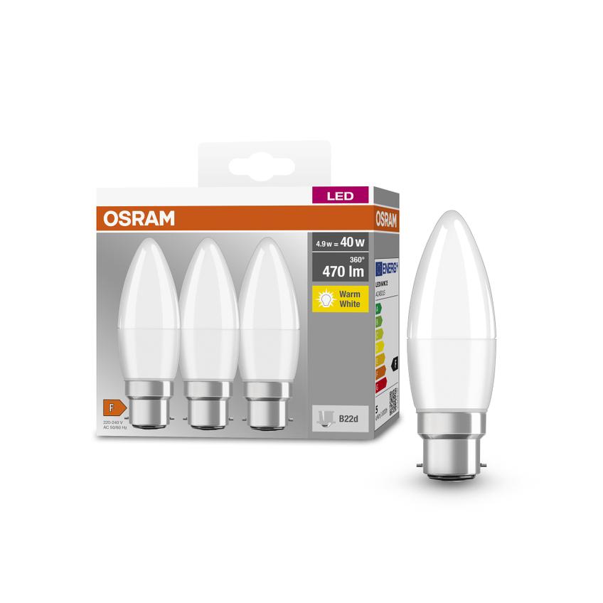 Lampa LED BASE Classic B40 4,9W/827 230V plastik B22D FS3 OSRAM